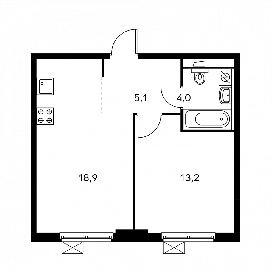 Пик двухкомнатная квартира