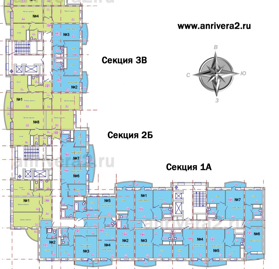 Андреевская Ривьера, жилой комплекс планировки квартир