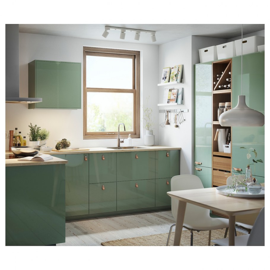 Кухня икеа КНОКСХУЛЬТ зеленая