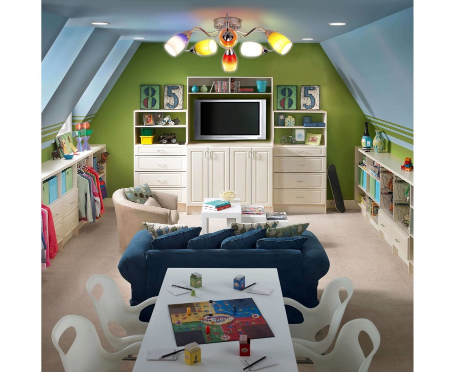 Детская для мальчика в мансарде