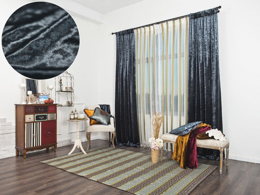 Шторы из бархата в интерьере