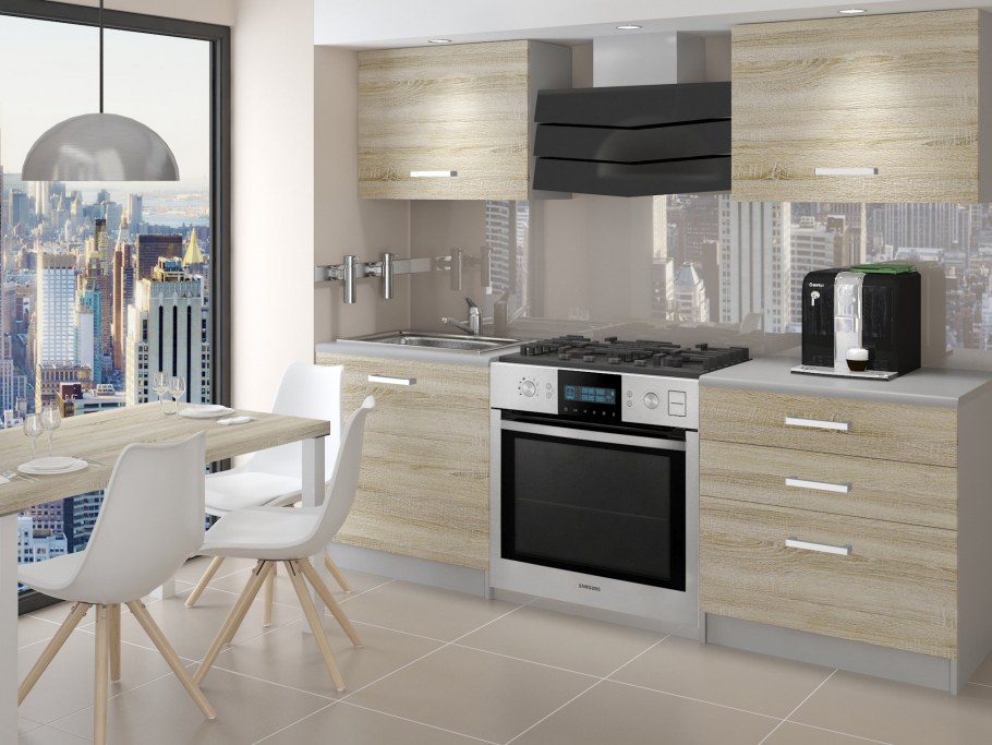 Кухонный гарнитур под светлое дерево