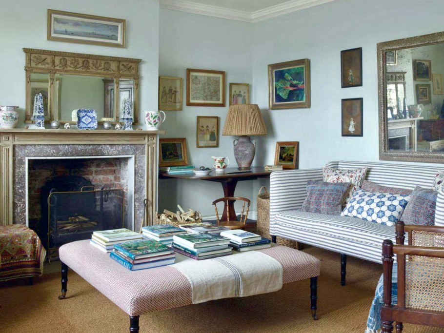 Голубая гостиная в английском стиле