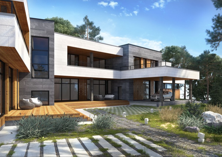 Современные коттеджи проекты