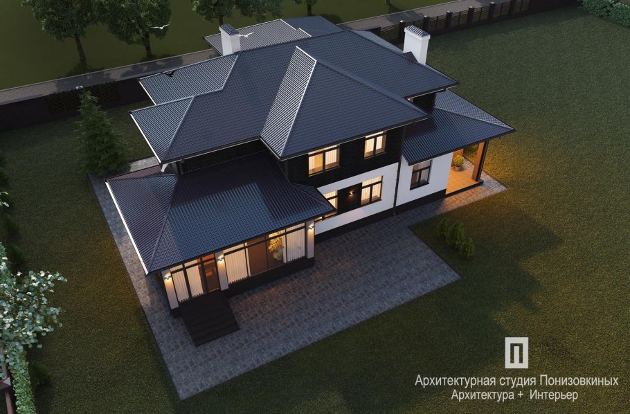 Коттедж вид сверху