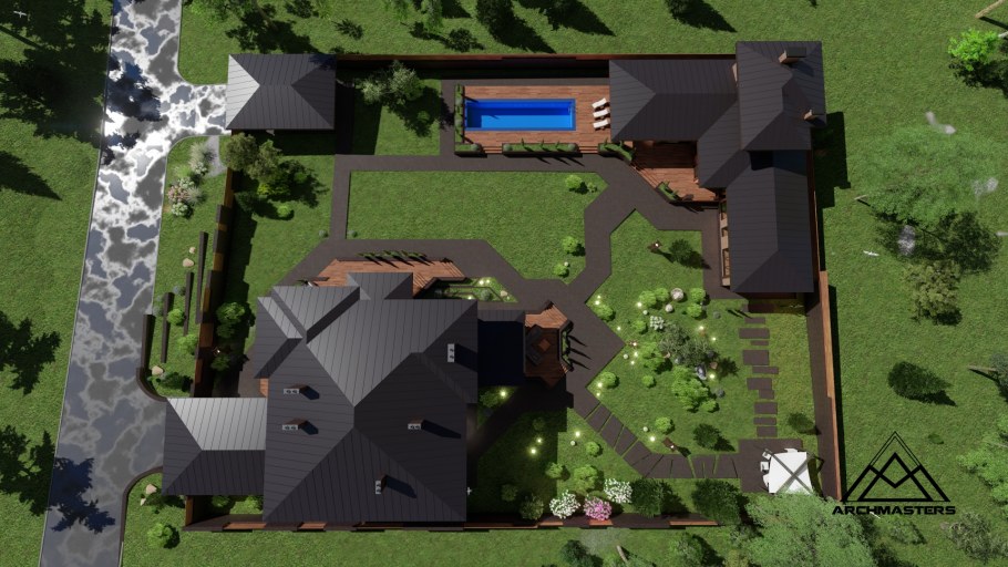 Ландшафт участка вид сверху