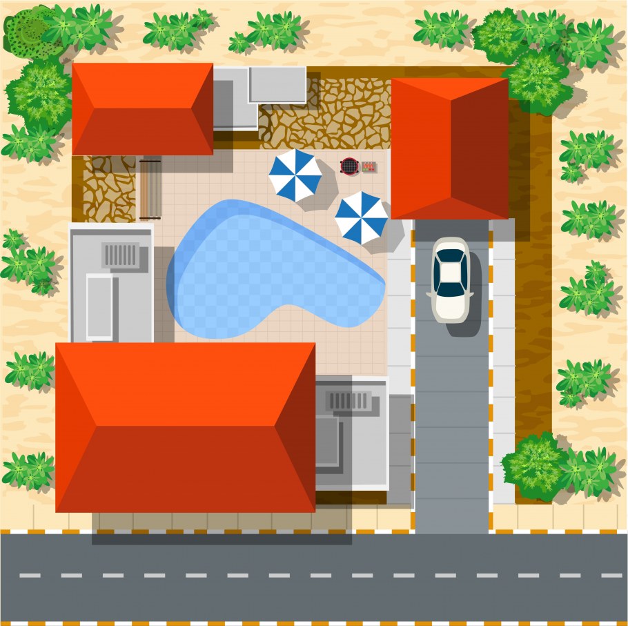 Дом вид сверху