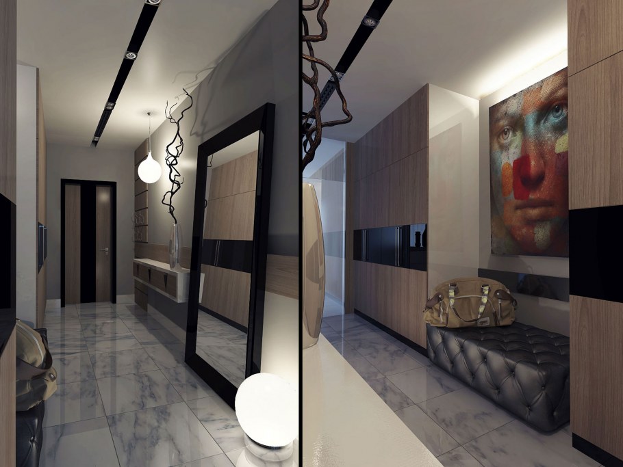 Декор узкого коридора