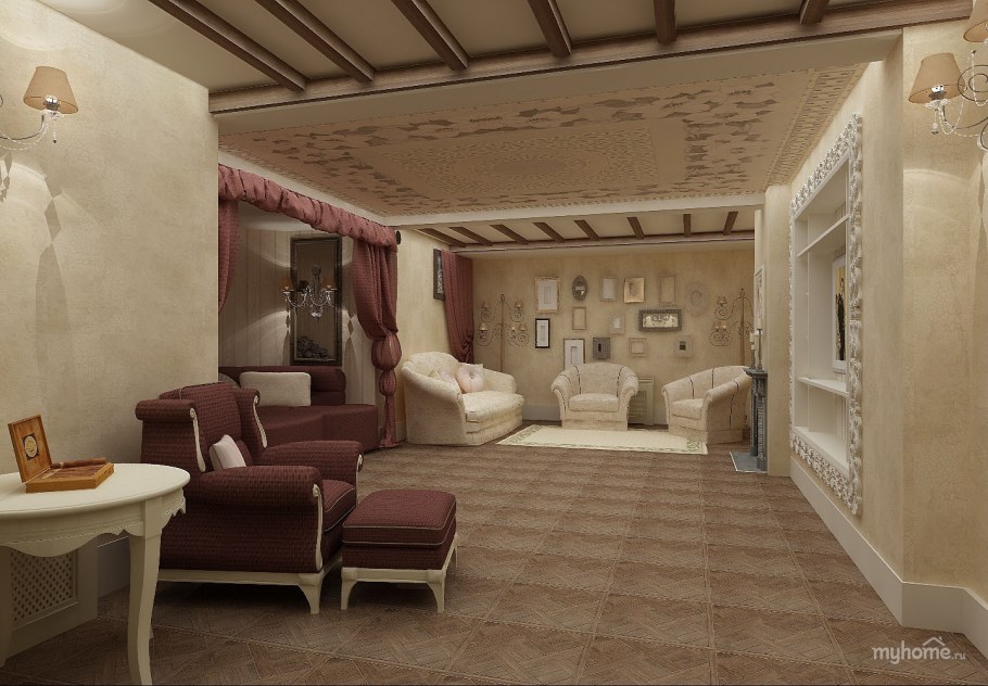 Мансардная спальня в стиле Прованс