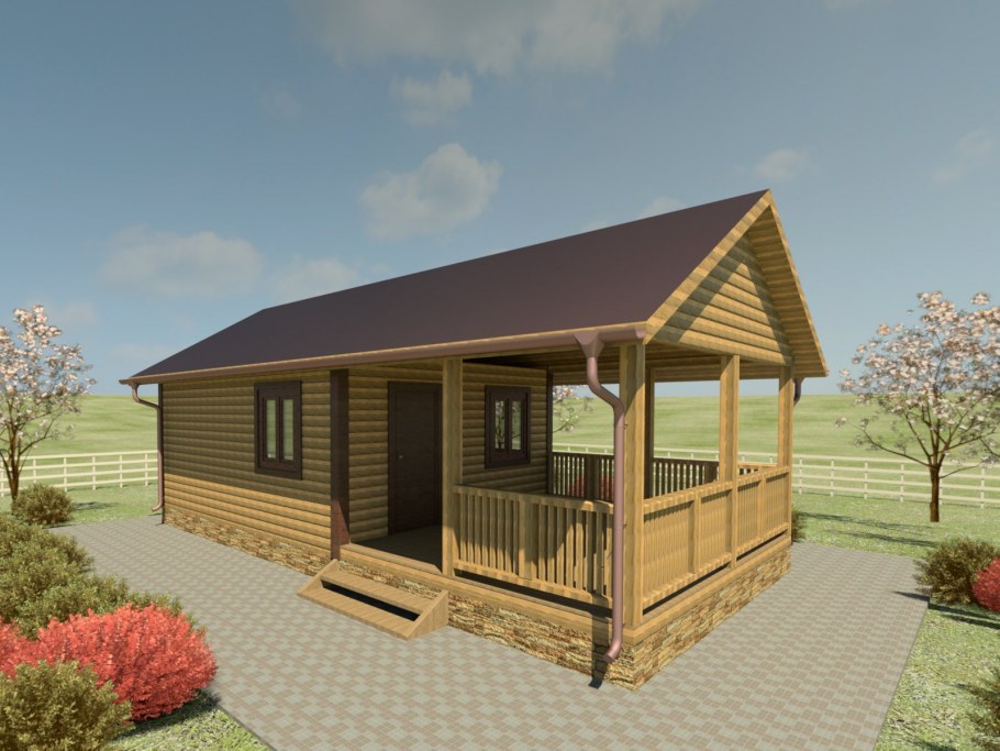 Баня 6х11 с террасой