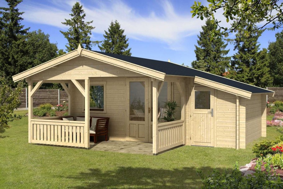 Баня с верандой под одной крышей 6на5