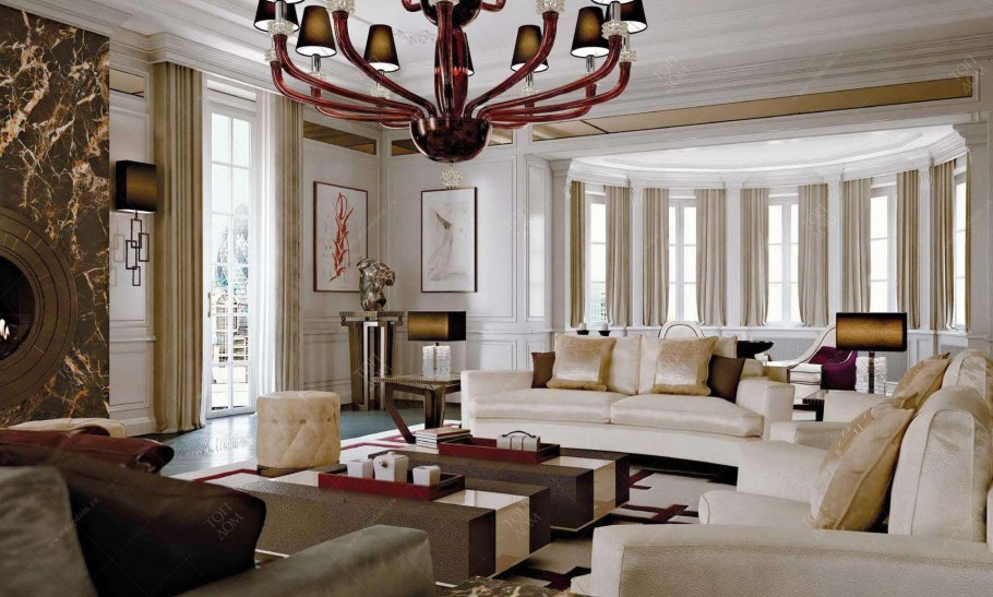 Гостиная с эркером интерьер