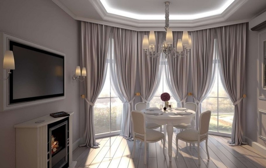 Гостиная с эркерным окном