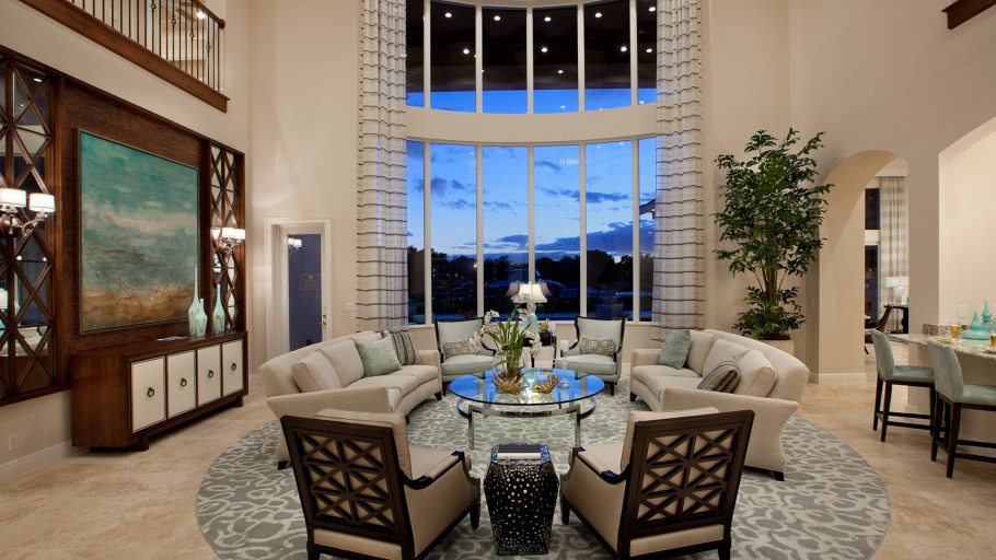 Дизайн комнаты с эркером на две зоны