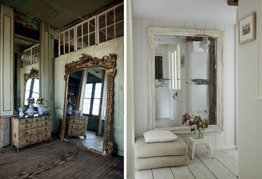 Большие зеркала в интерьере