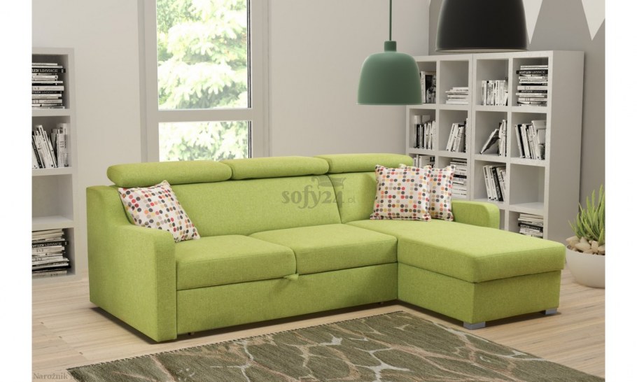 Зеленый угловой диван
