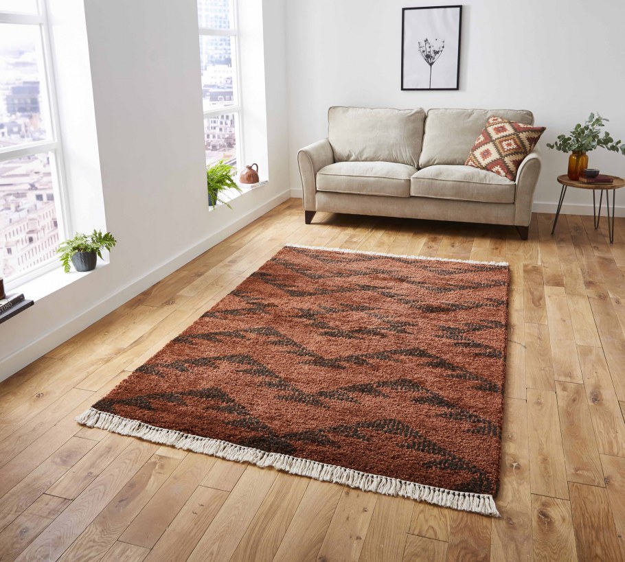 Ковер в терракотовых тонах