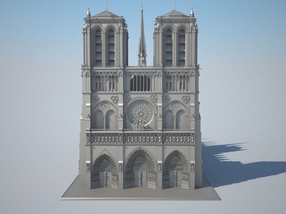 Готический собор Нотр дам де пари