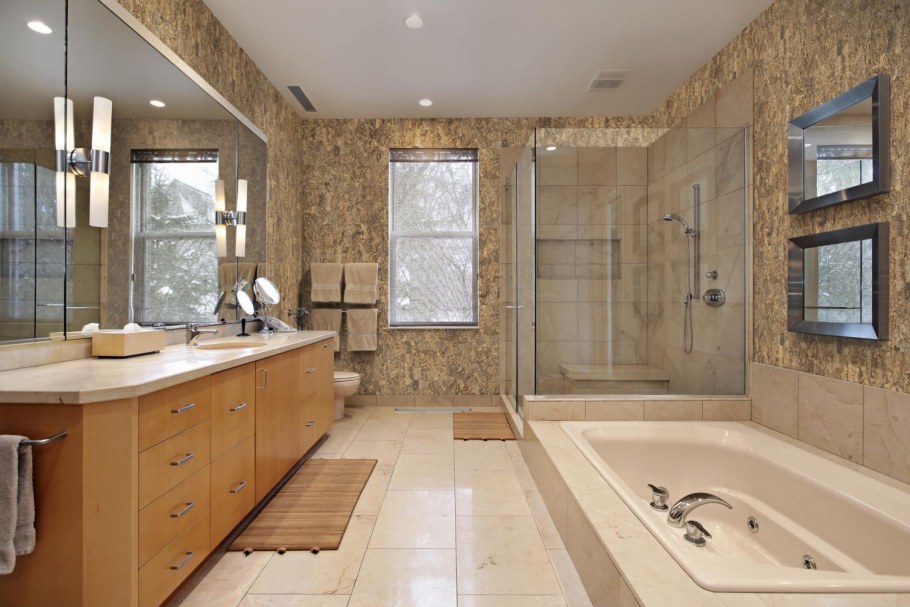 Планировка большой ванной комнаты