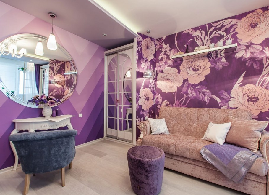 Сиреневый цвет в интерьере