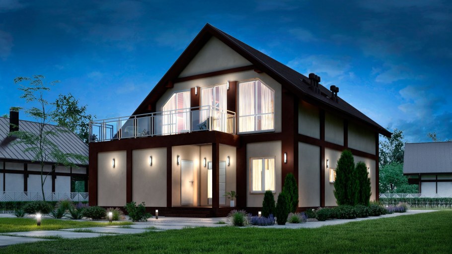 Дом с гаражом в скандинавском стиле