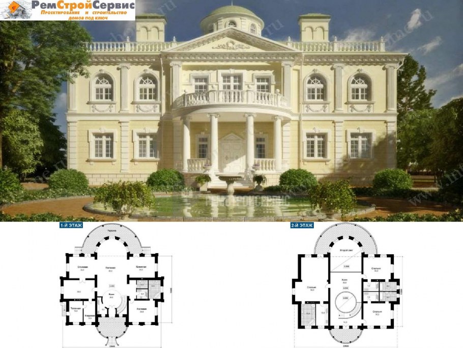 План особняка в классическом стиле