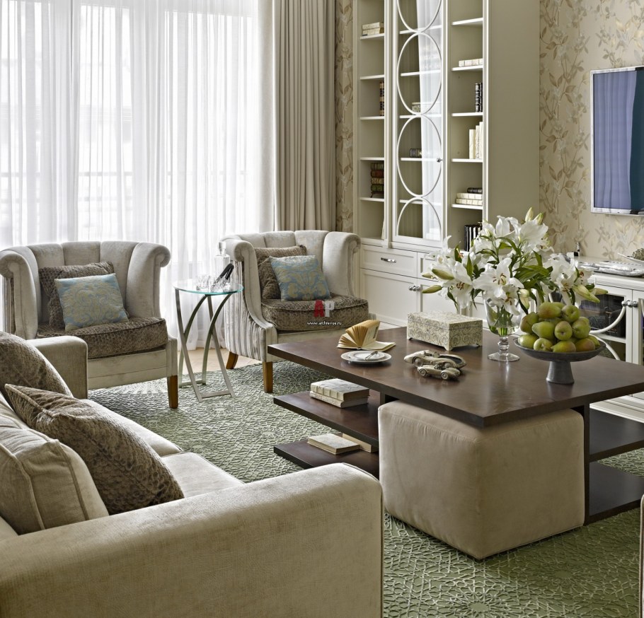 Мебель для гостиной в неоклассическом стиле