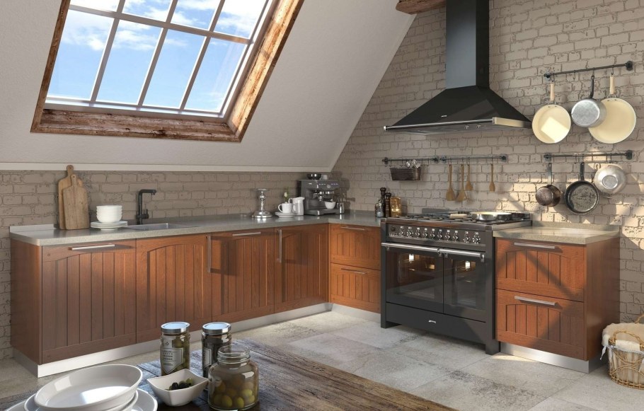 Кухня на мансарде