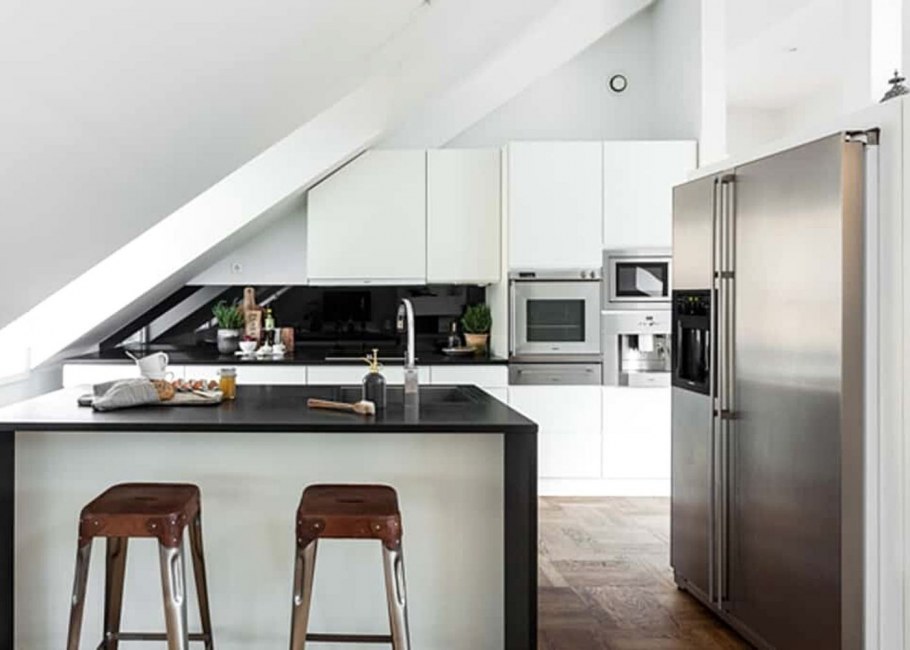 Проект кухня мансардный этаж