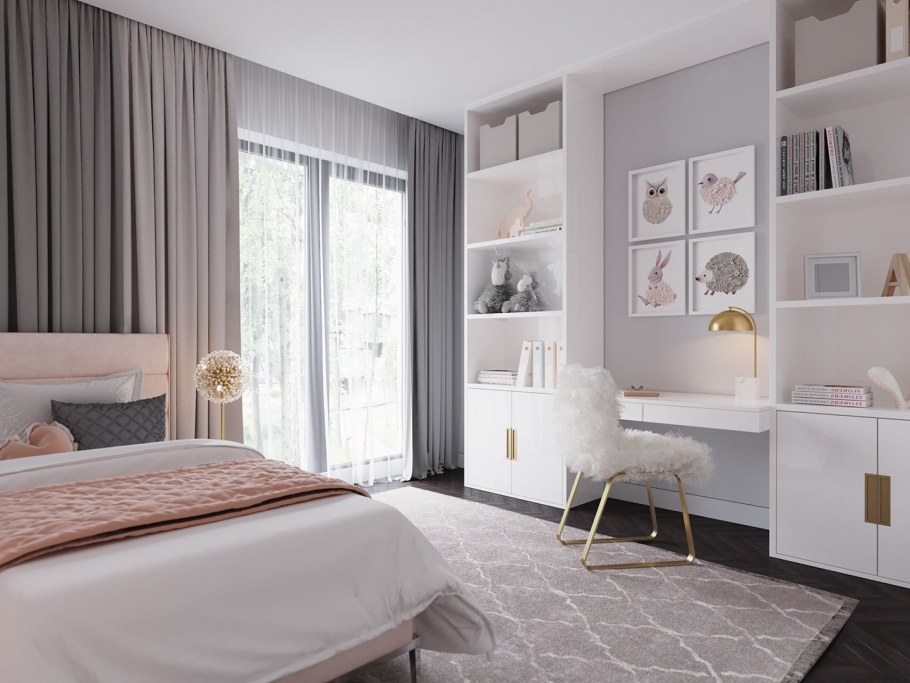 Интерьер детской в светлых тонах