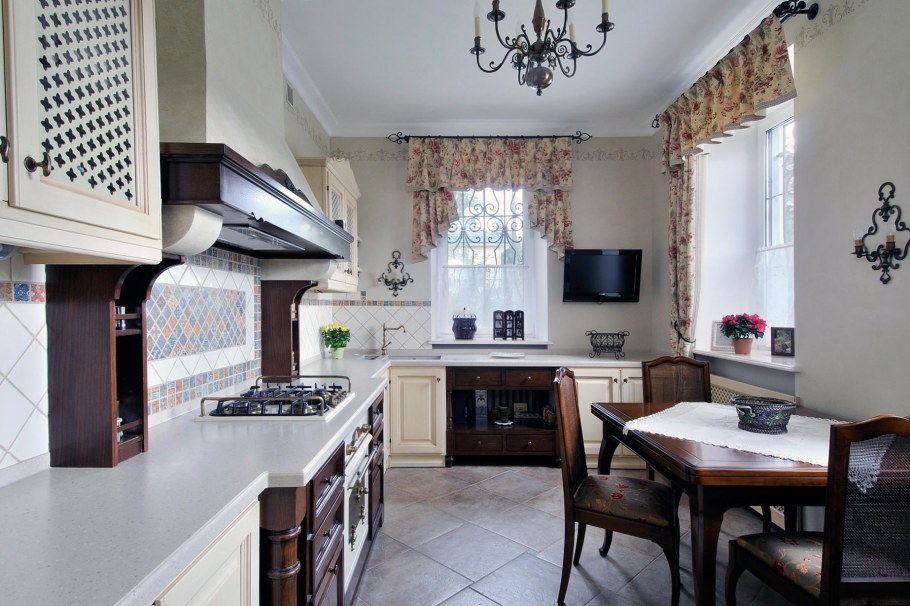 Кухни в стиле Прованс в частном доме