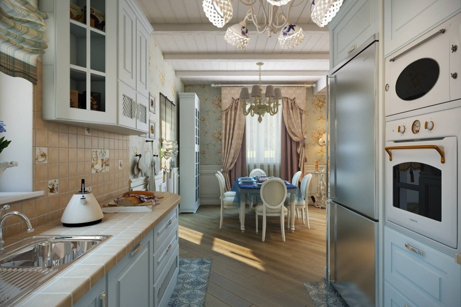 Кухня для коттеджа в стиле Прованс