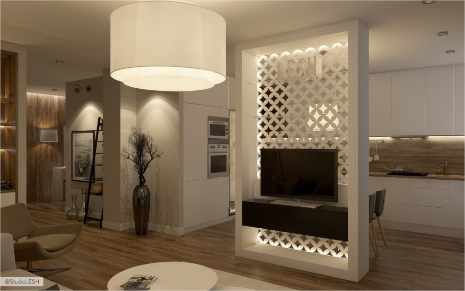 Декоративная перегородка в гостиной