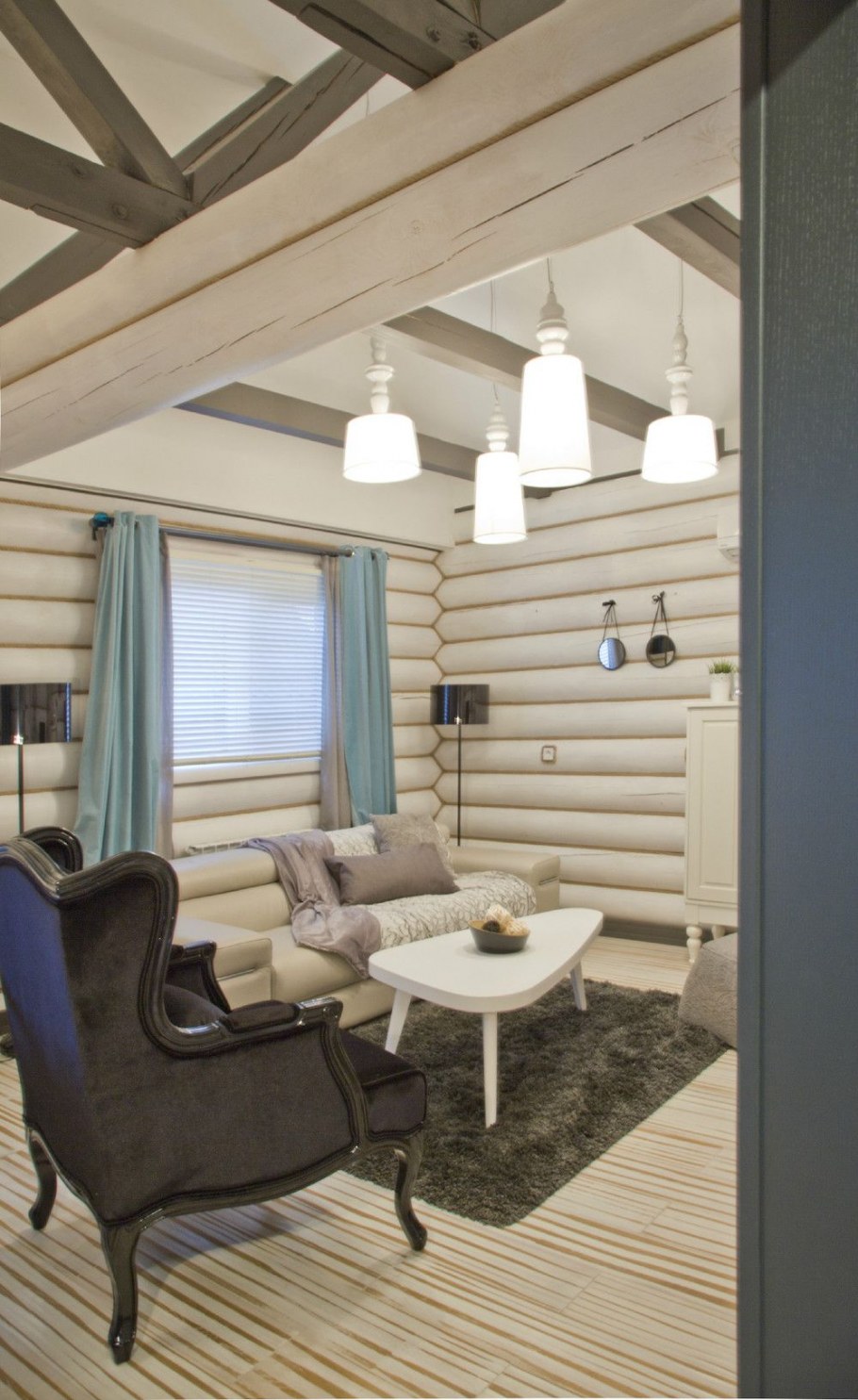 Белые стены в срубе интерьер