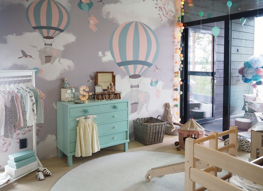 Мятная детская комната