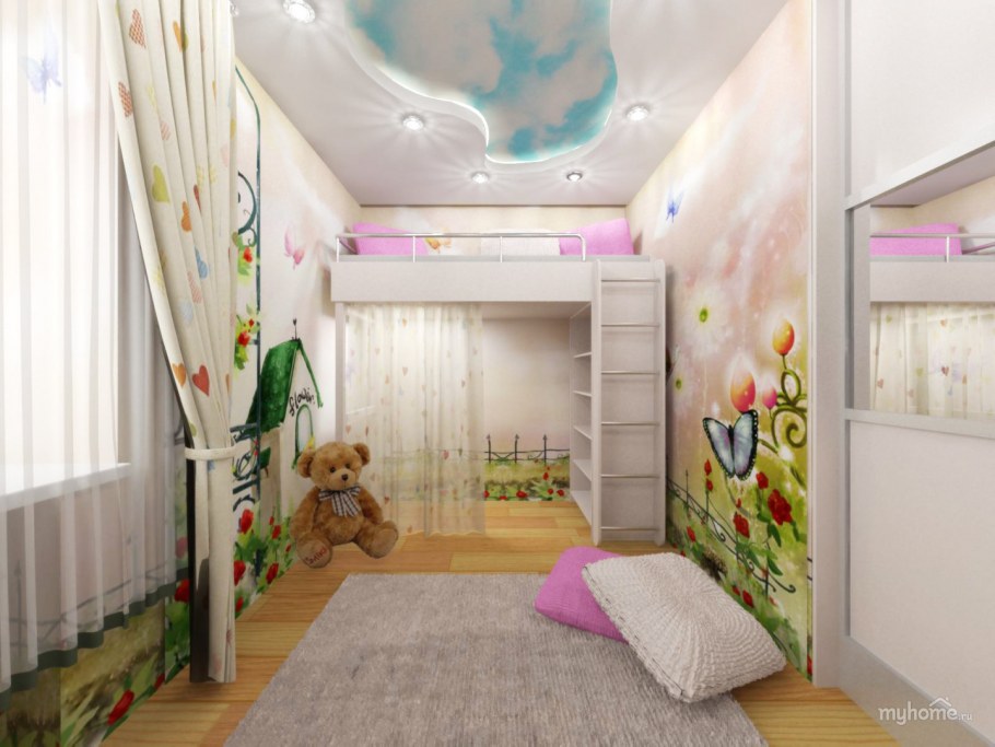 Детская комната для девочки с нишей