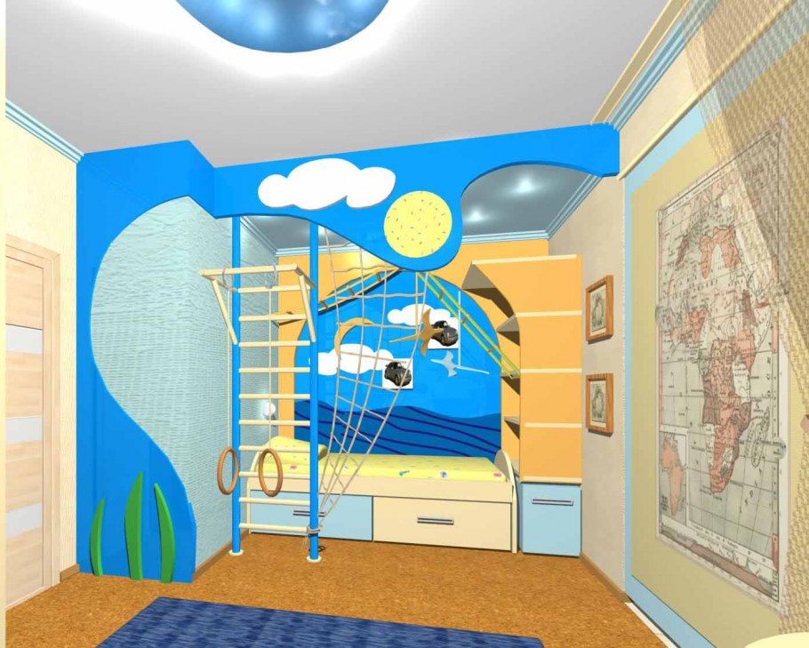 Детская комната для мальчиков из гипсокартона