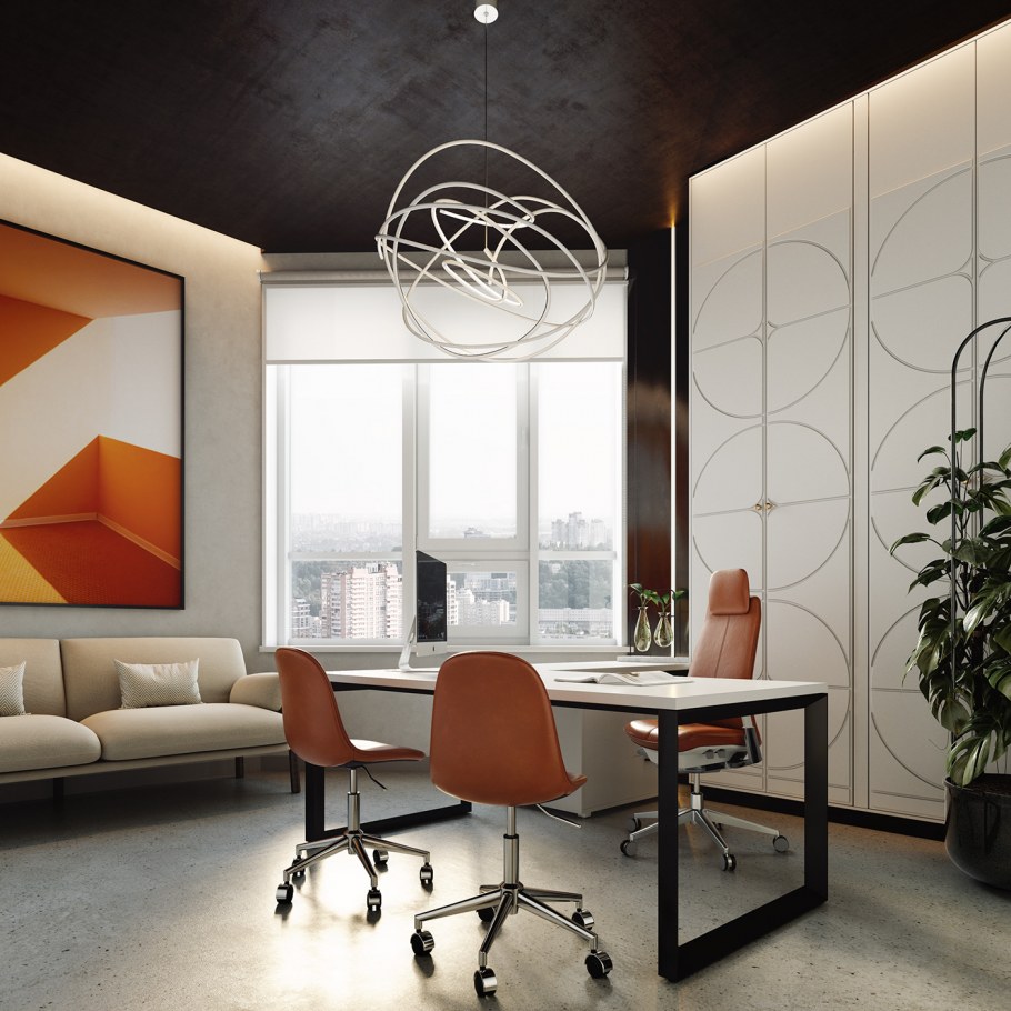 Стильный офис яркий
