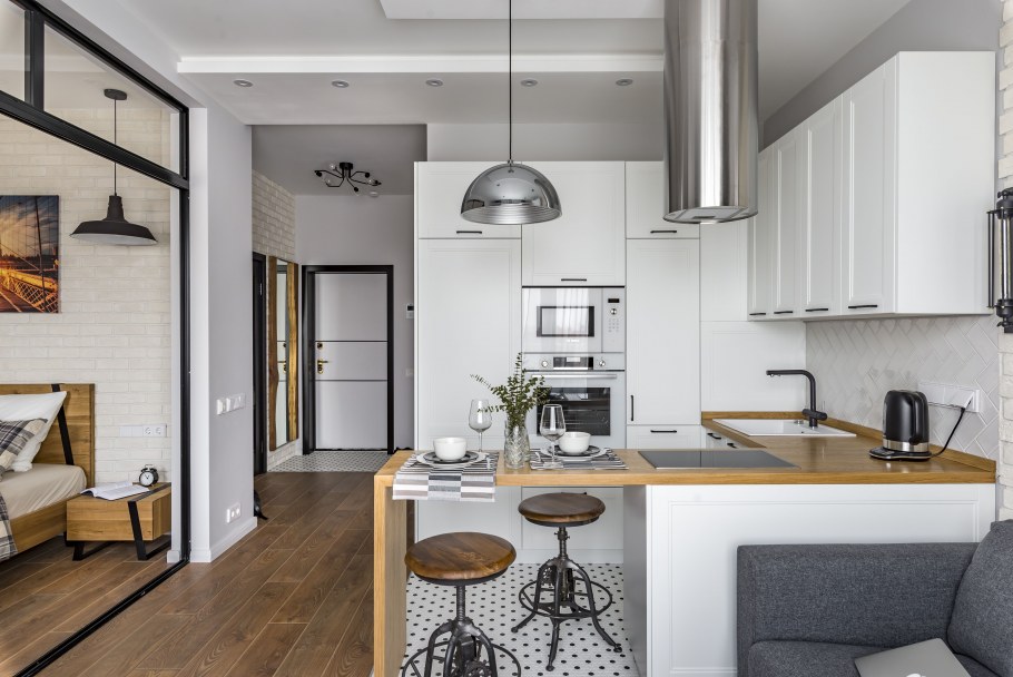 Квартиры студии маленькие в стиле лофт