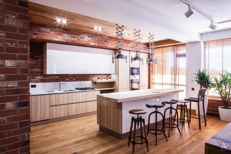 Обеденная зона в стиле лофт