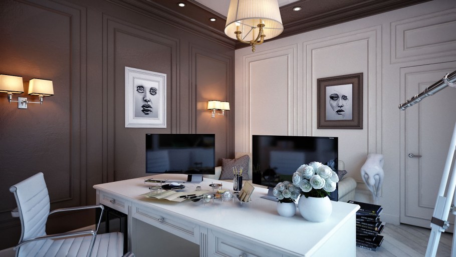 Интерьер кабинета в американском стиле