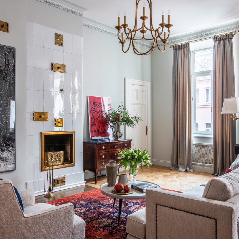 Уютные гостиные в неоклассическом стиле