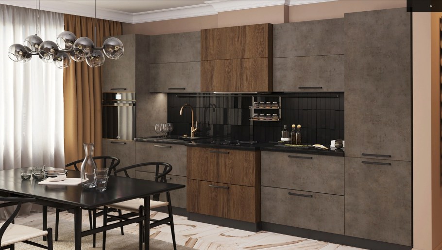 Egger бетон Чикаго темно-серый кухня