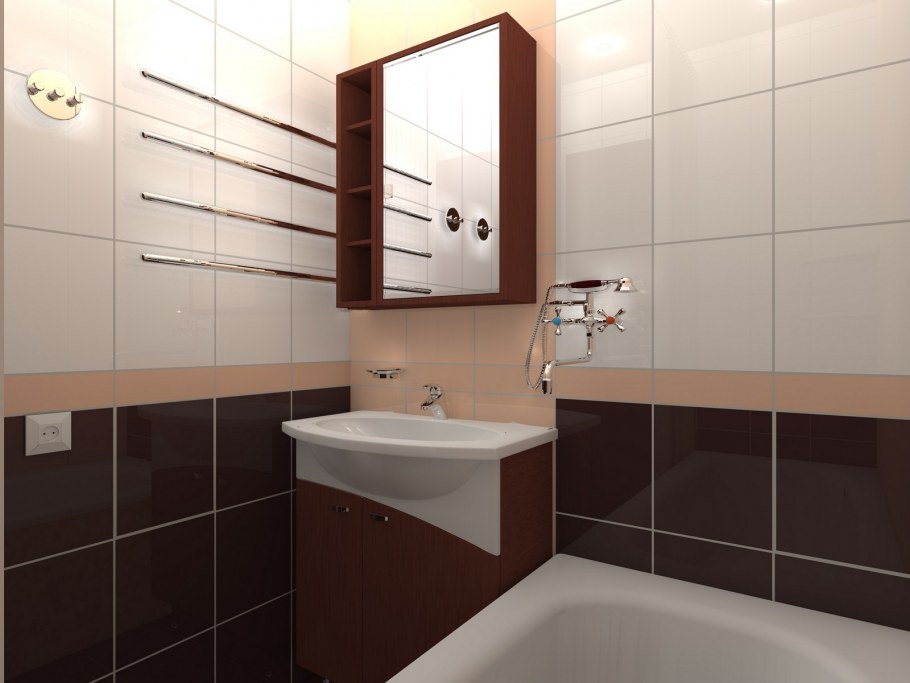 Ванная комната коричневая плитка