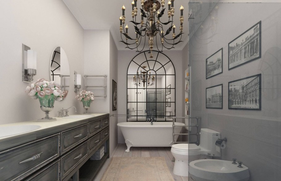 Ванна в стиле американской классики