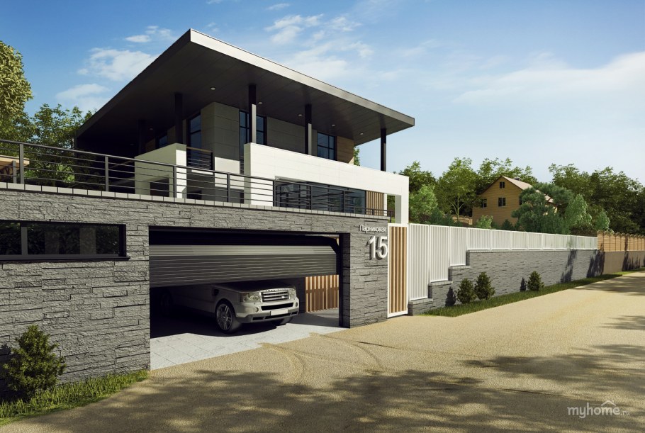 Гараж в стиле хайтек