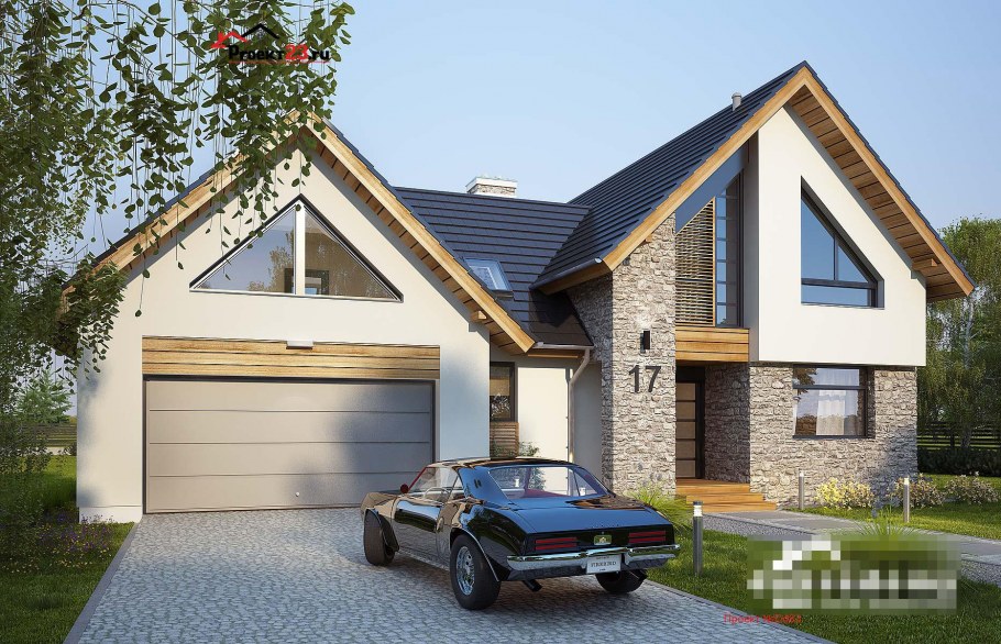 Дом 2 этажа с мансардой и гаражом на 2 машины до 150 кв.м