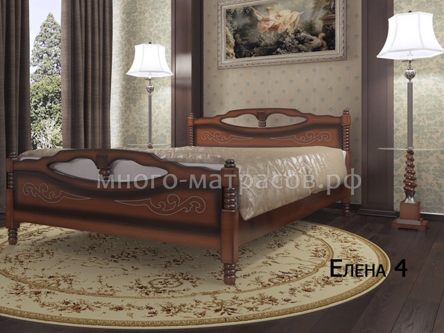 Кровать Елена 4 орех Браво мебель