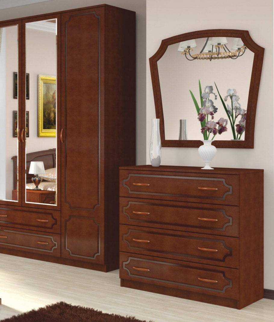 Спальный гарнитур лакированный орех Браво мебель