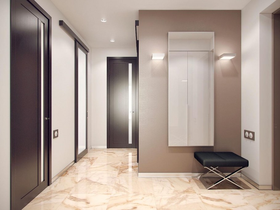 Серо бежевая прихожая